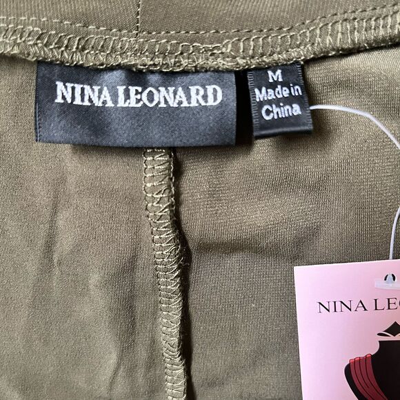 Nina Leonard Green Miracle Matte Jersey Open Front Duster/Jacket Size Medium - Picture 8 of 9